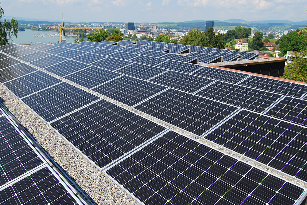 Gebäudeenergie mit PV-Anlage in der Stadt Zug